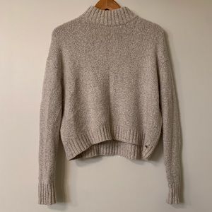 Cowl neck cropped sweater